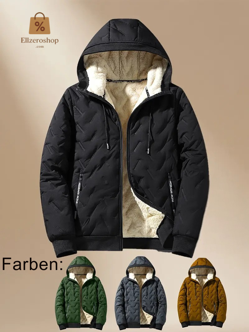 Gefütterte Winterjacke mit Kapuze – Sherpa Innenfutter