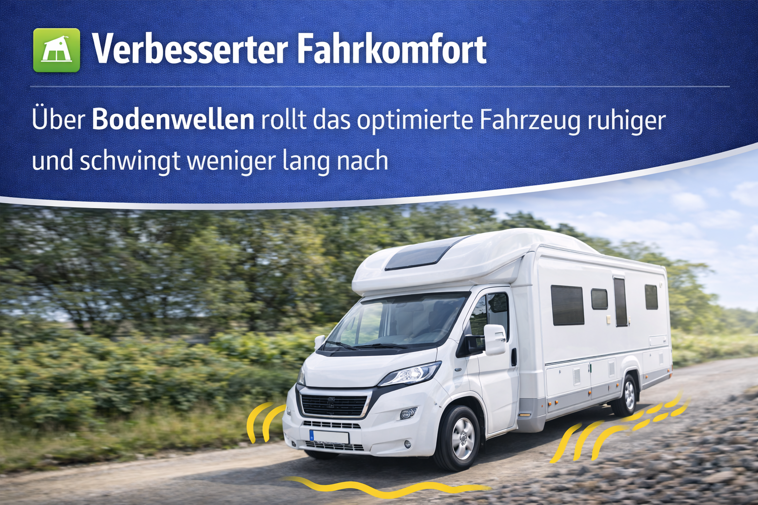 Optimiertes Wohnmobil fährt ruhiger über Bodenwellen