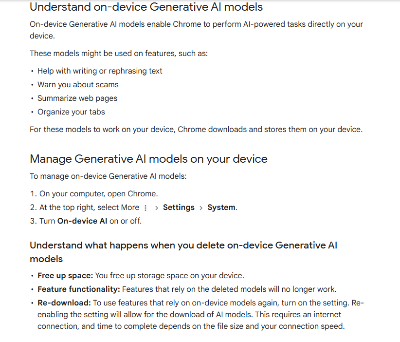 Google Chrome silently installs a 4 GB AI model on your device without ...