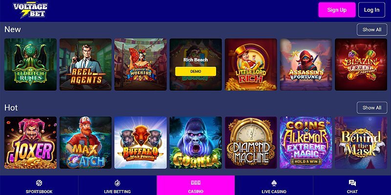 Voltage Bet Online Casino