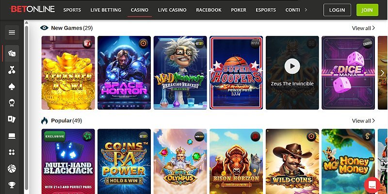 Betonline casino games