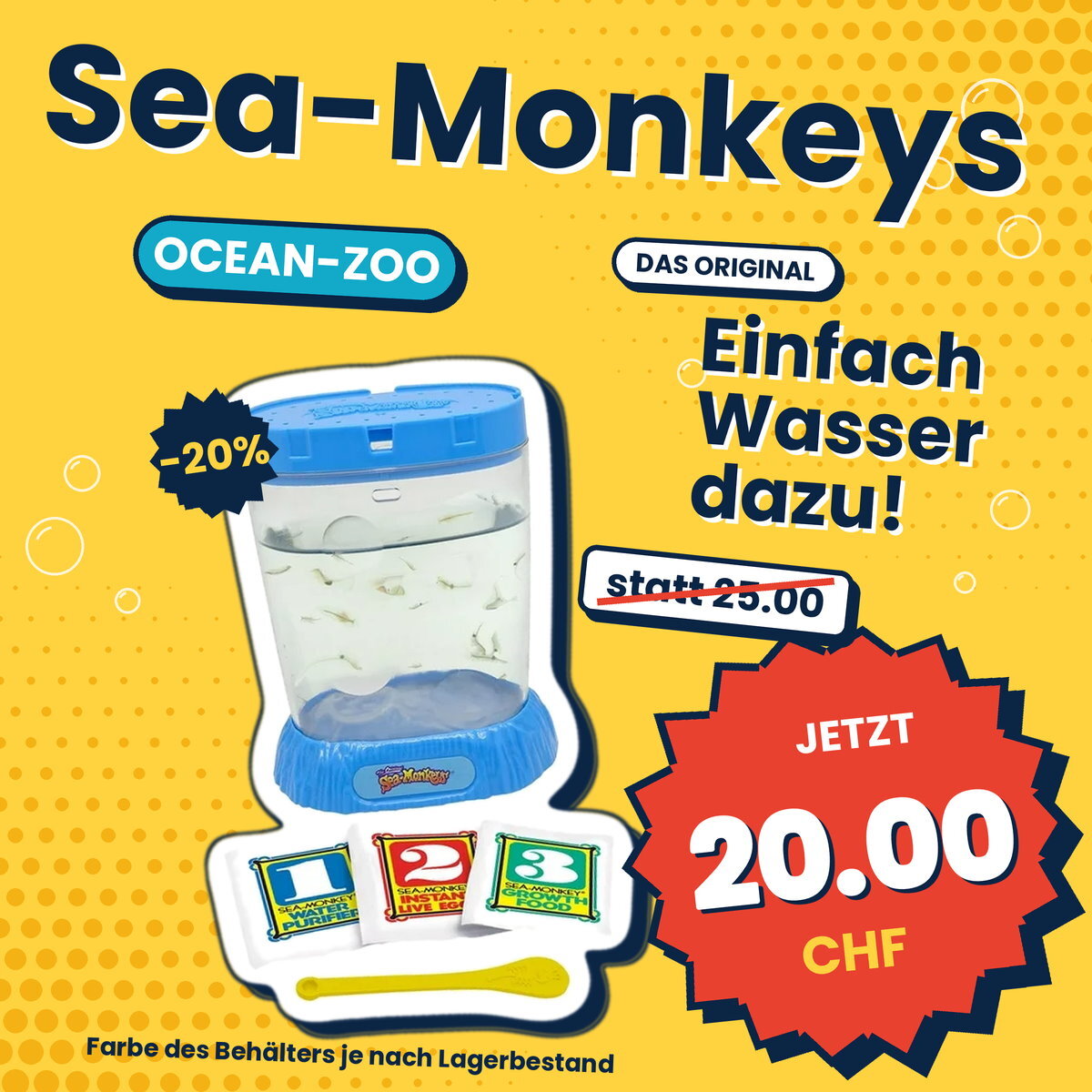 Sea-Monkeys Ocean-Zoo – jetzt nur CHF 20.00 statt CHF 25.00